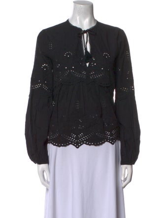 MISA Los Angeles Tie Neck Long Sleeve Blouse