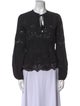 MISA Los Angeles Tie Neck Long Sleeve Blouse