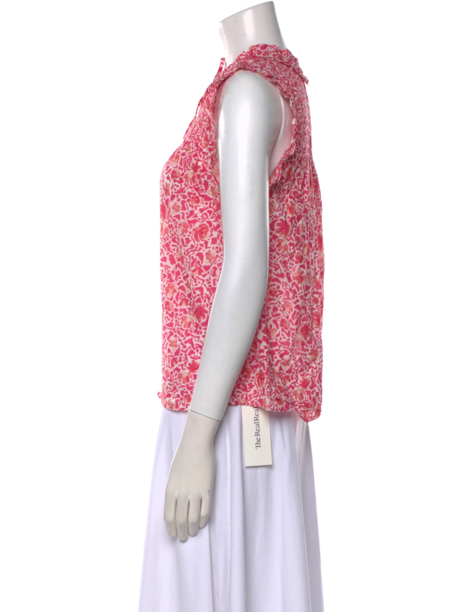 MISA Los Angeles Printed V-Neck Blouse