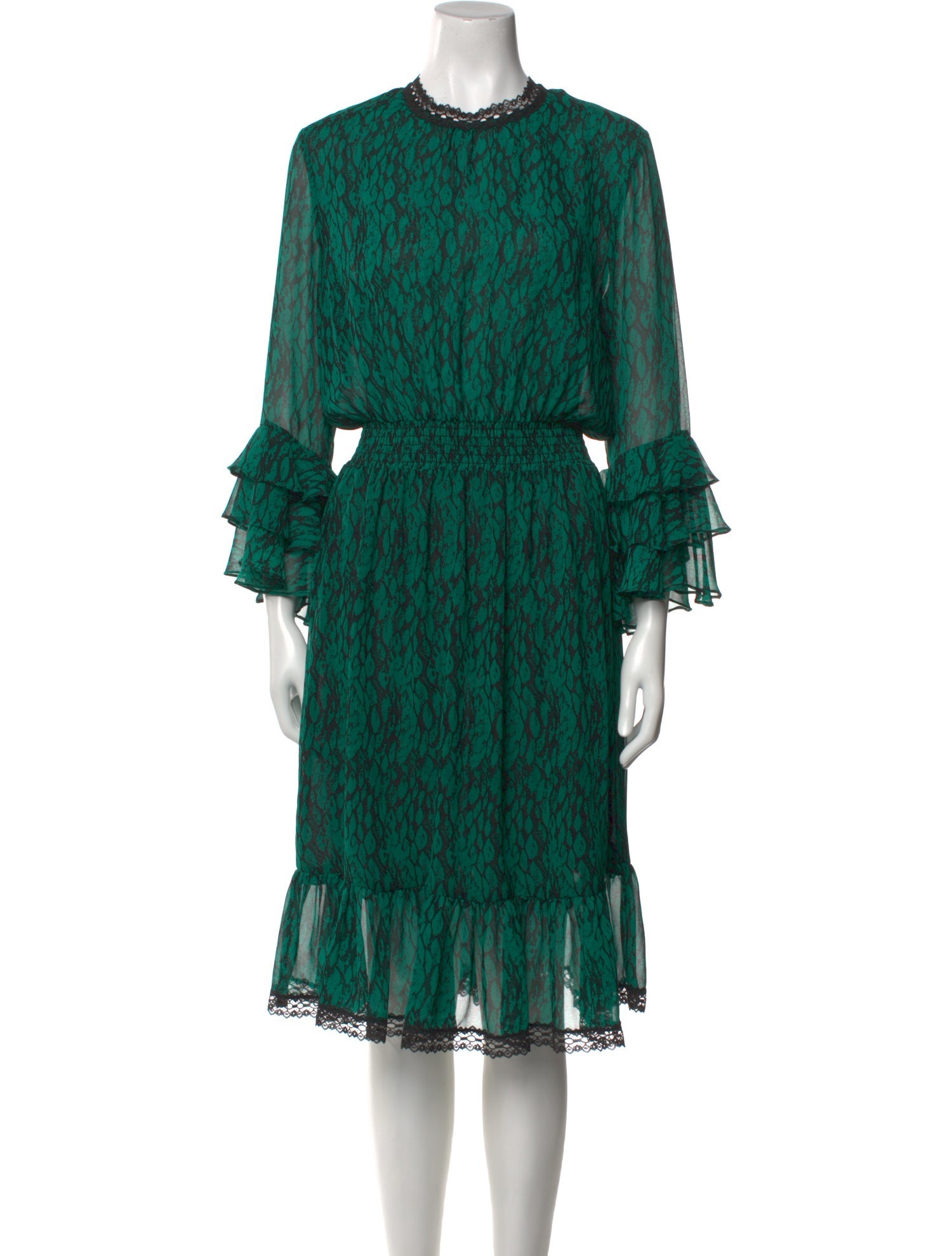 MISA Los Angeles Printed Midi Length Dress