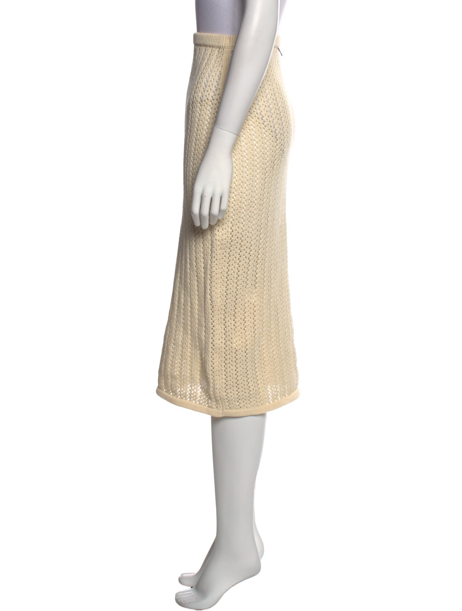 MISA Los Angeles Lace Pattern Knee-Length Skirt