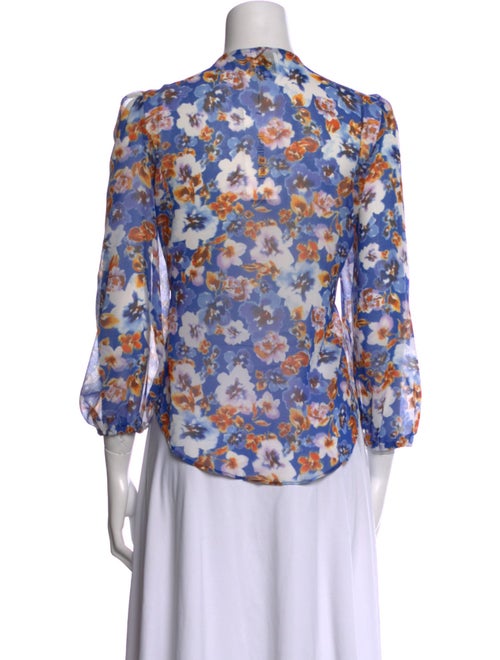 MISA Los Angeles Floral Print Crew Neck Blouse