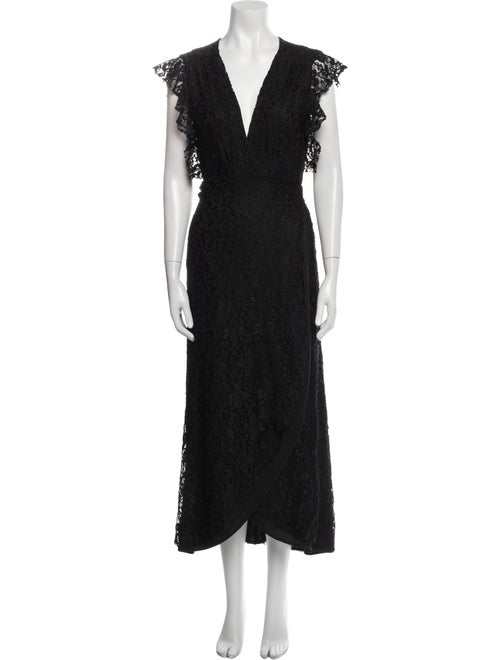 MISA Los Angeles Lace Pattern Long Dress