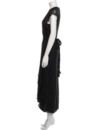 MISA Los Angeles Lace Pattern Long Dress
