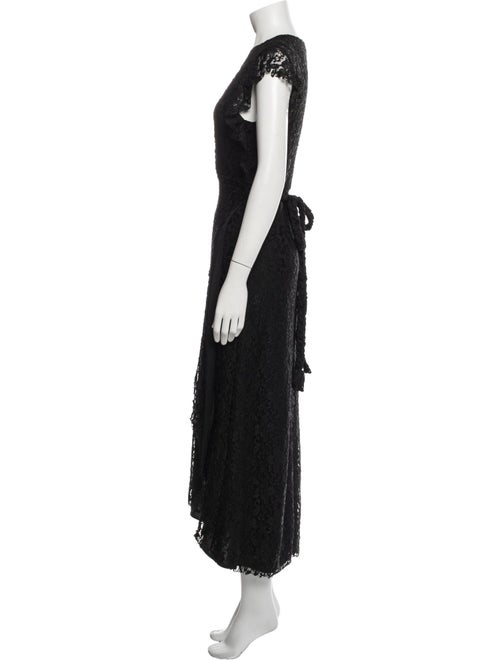 MISA Los Angeles Lace Pattern Long Dress