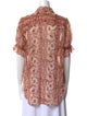 MISA Los Angeles Paisley Print V-Neck Button-Up Top