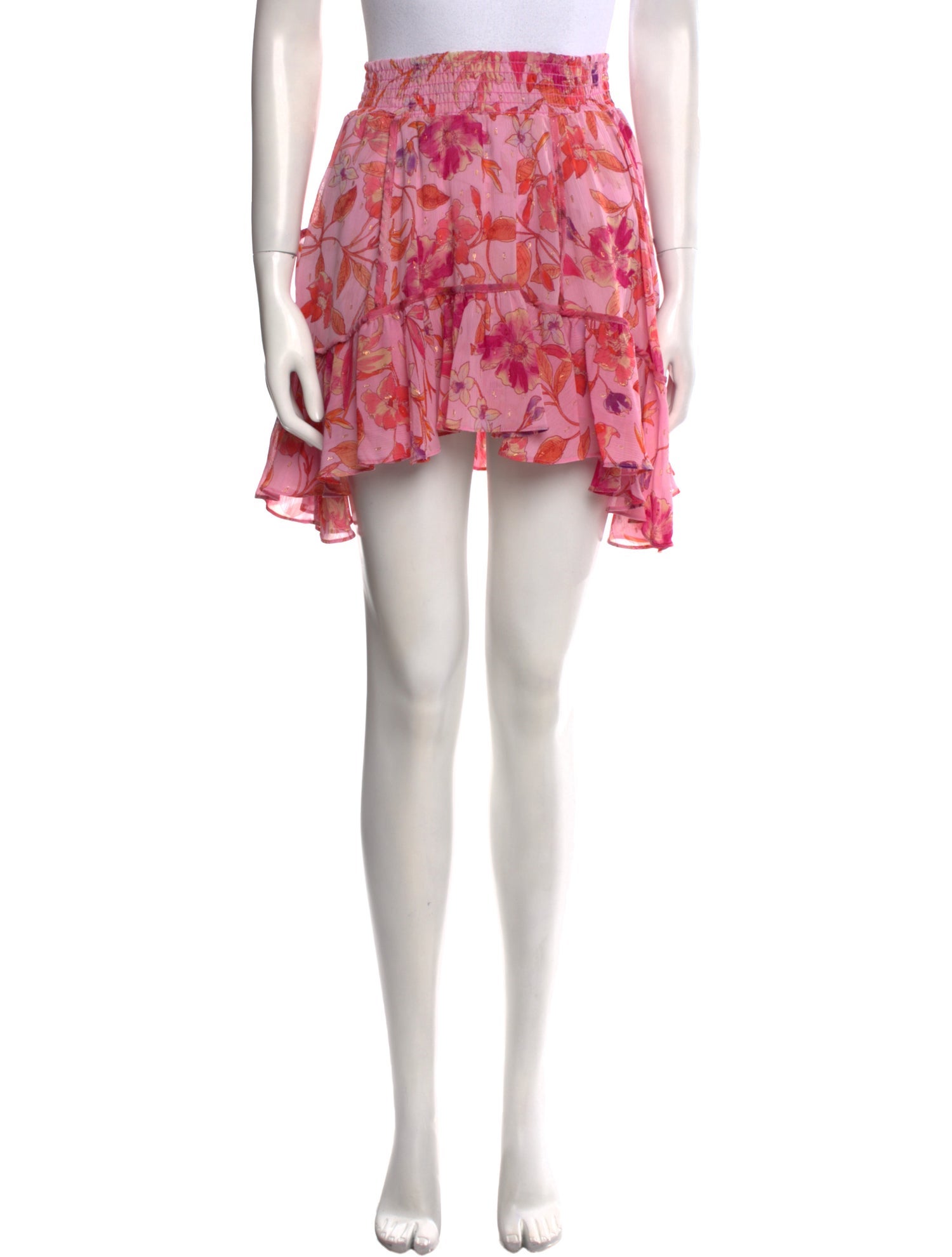 MISA Los Angeles Floral Print Mini Skirt