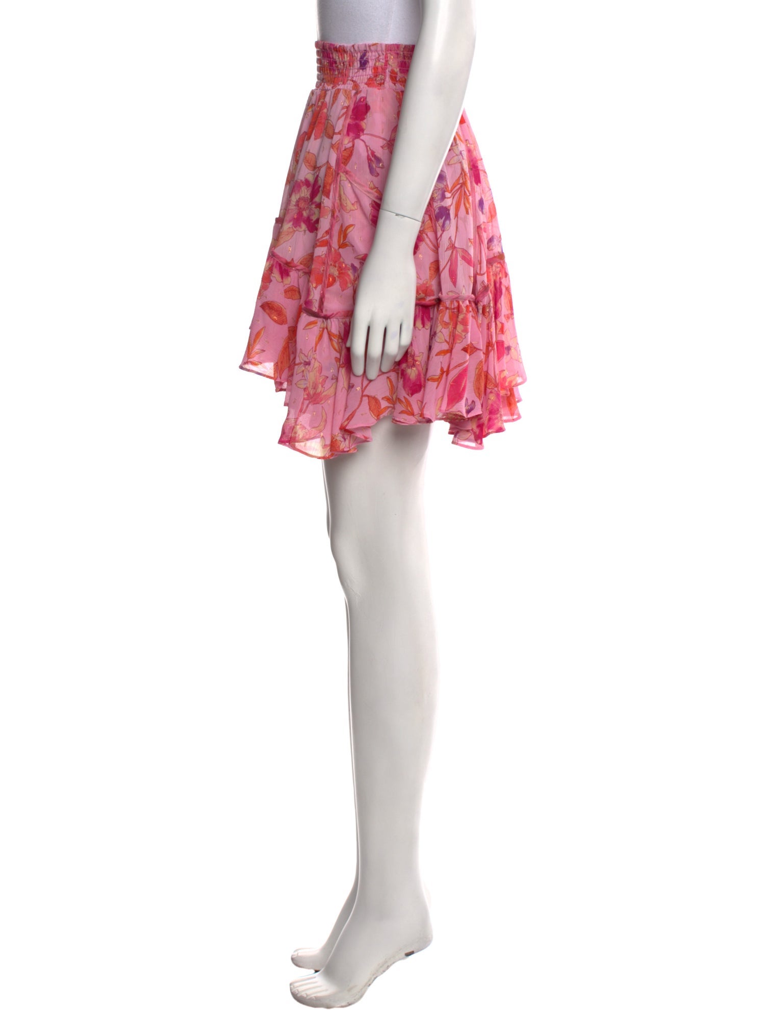 MISA Los Angeles Floral Print Mini Skirt