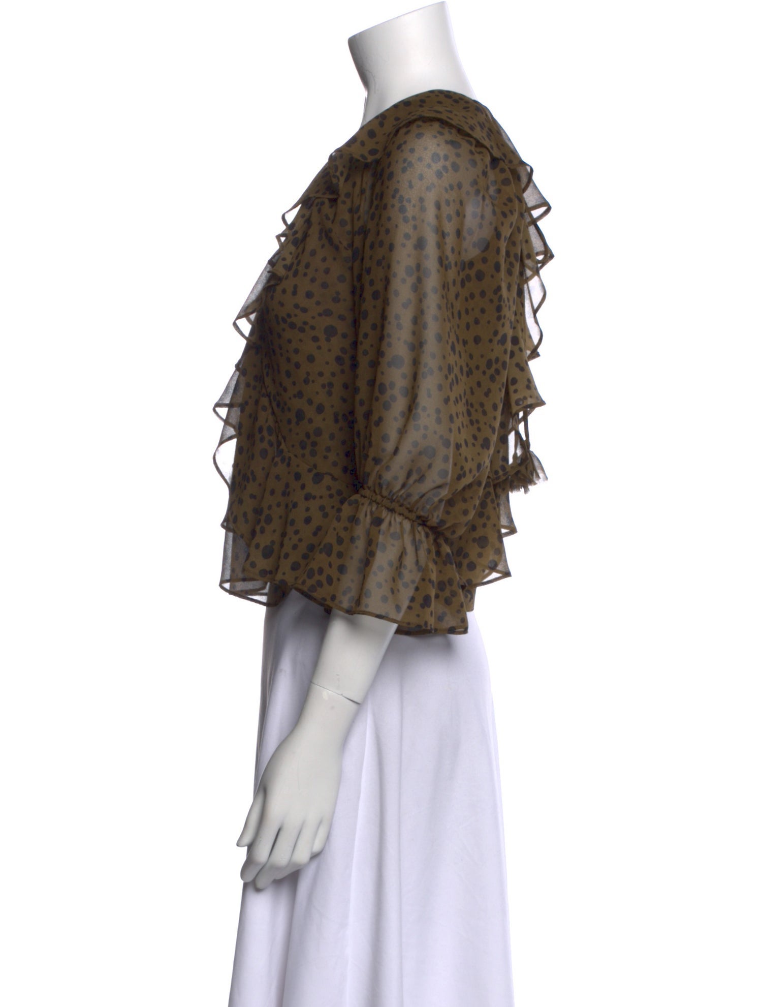 MISA Los Angeles Animal Print V-Neck Crop Top