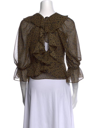 MISA Los Angeles Animal Print V-Neck Crop Top