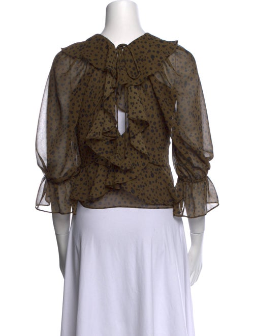 MISA Los Angeles Animal Print V-Neck Crop Top