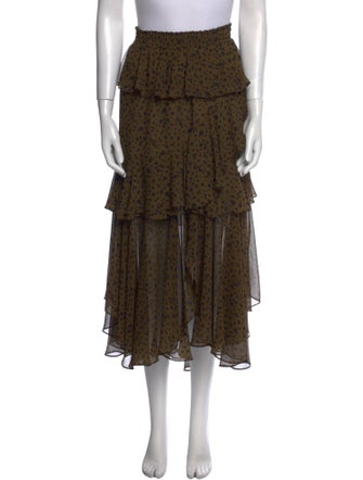 MISA Los Angeles Animal Print Midi Length Skirt