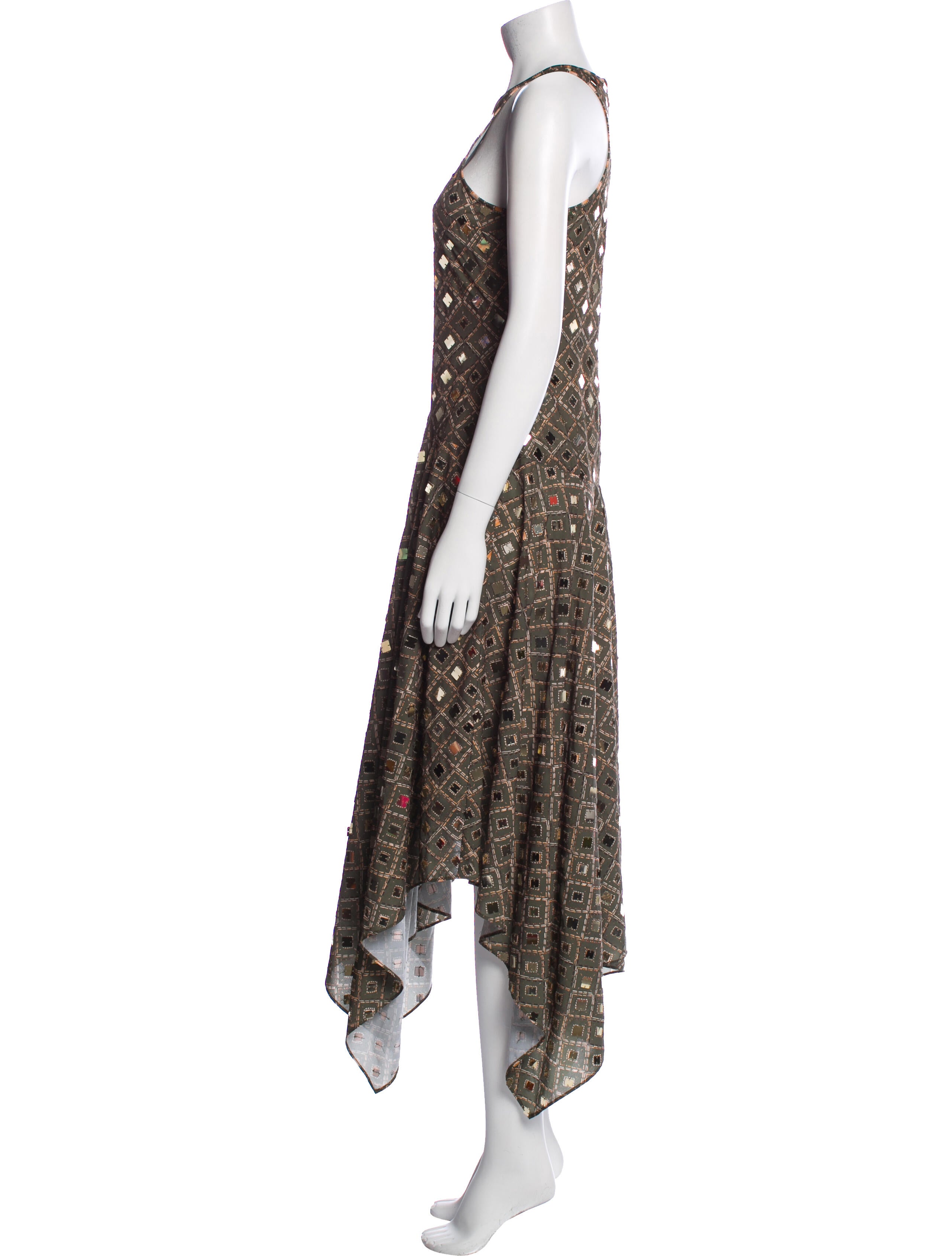 MISA Los Angeles Printed Midi Length Dress