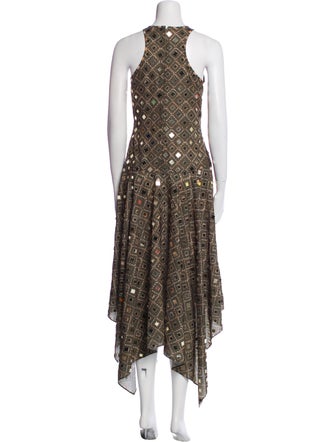 MISA Los Angeles Printed Midi Length Dress