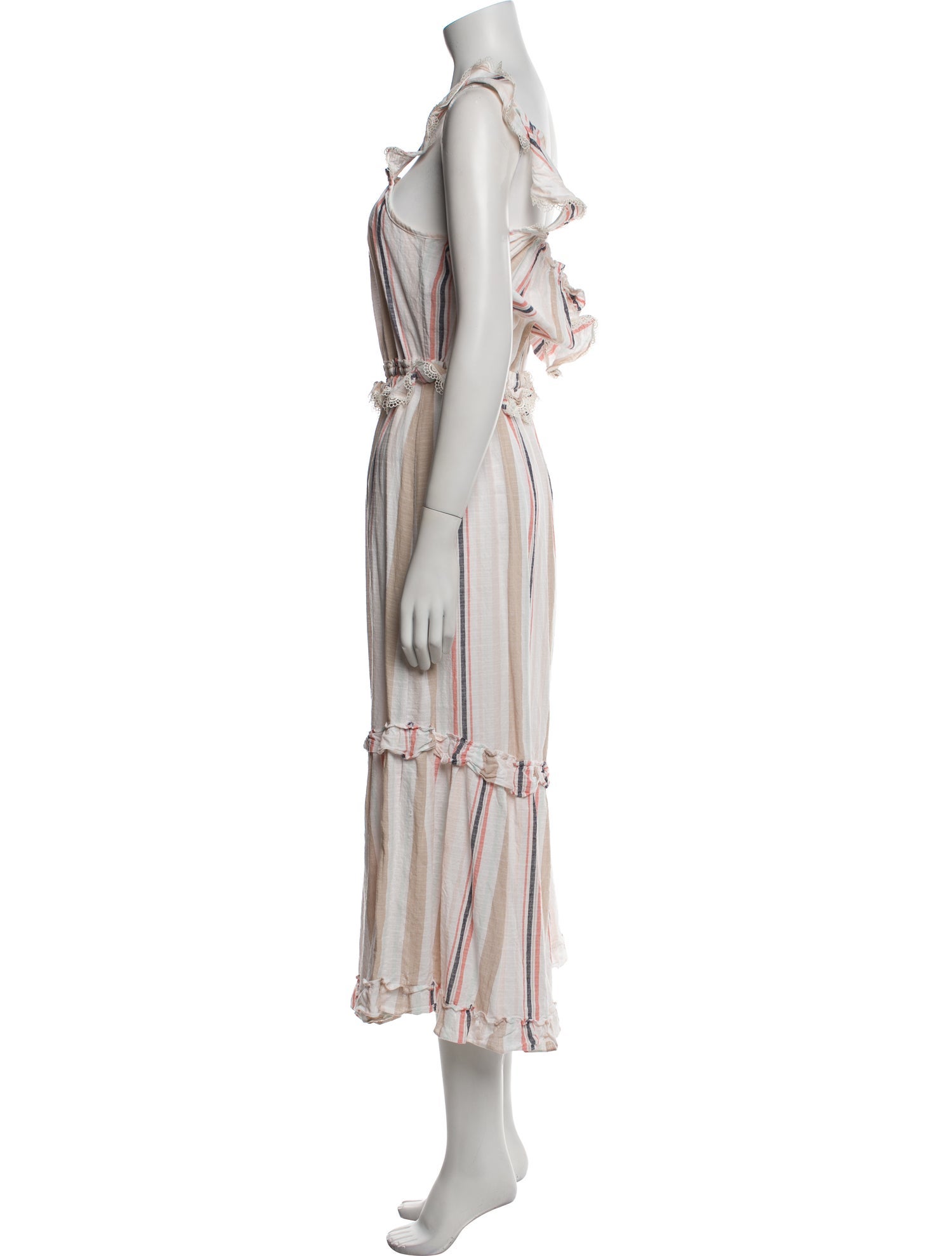 MISA Los Angeles Striped Long Dress