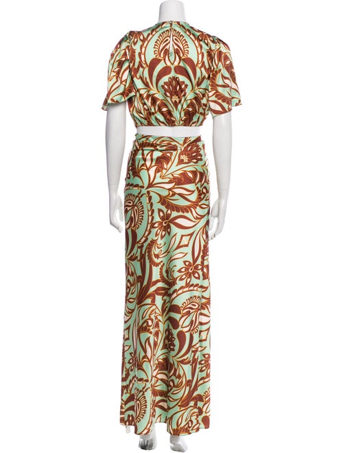 MISA Los Angeles Printed Keyhole Accent Skirt Suit