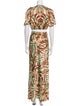 MISA Los Angeles Printed Keyhole Accent Skirt Suit