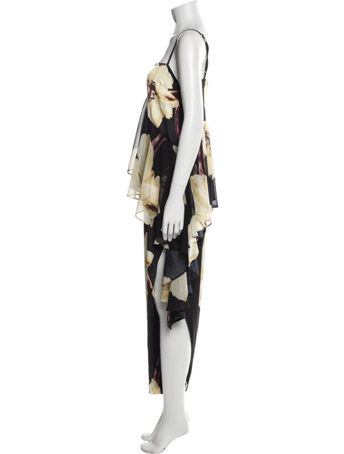 MISA Los Angeles Floral Print Mesh Accents Skirt Set