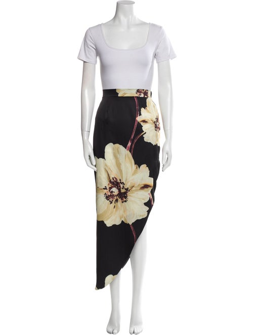 MISA Los Angeles Floral Print Mesh Accents Skirt Set