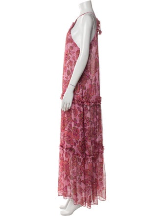 MISA Los Angeles Floral Print Long Dress