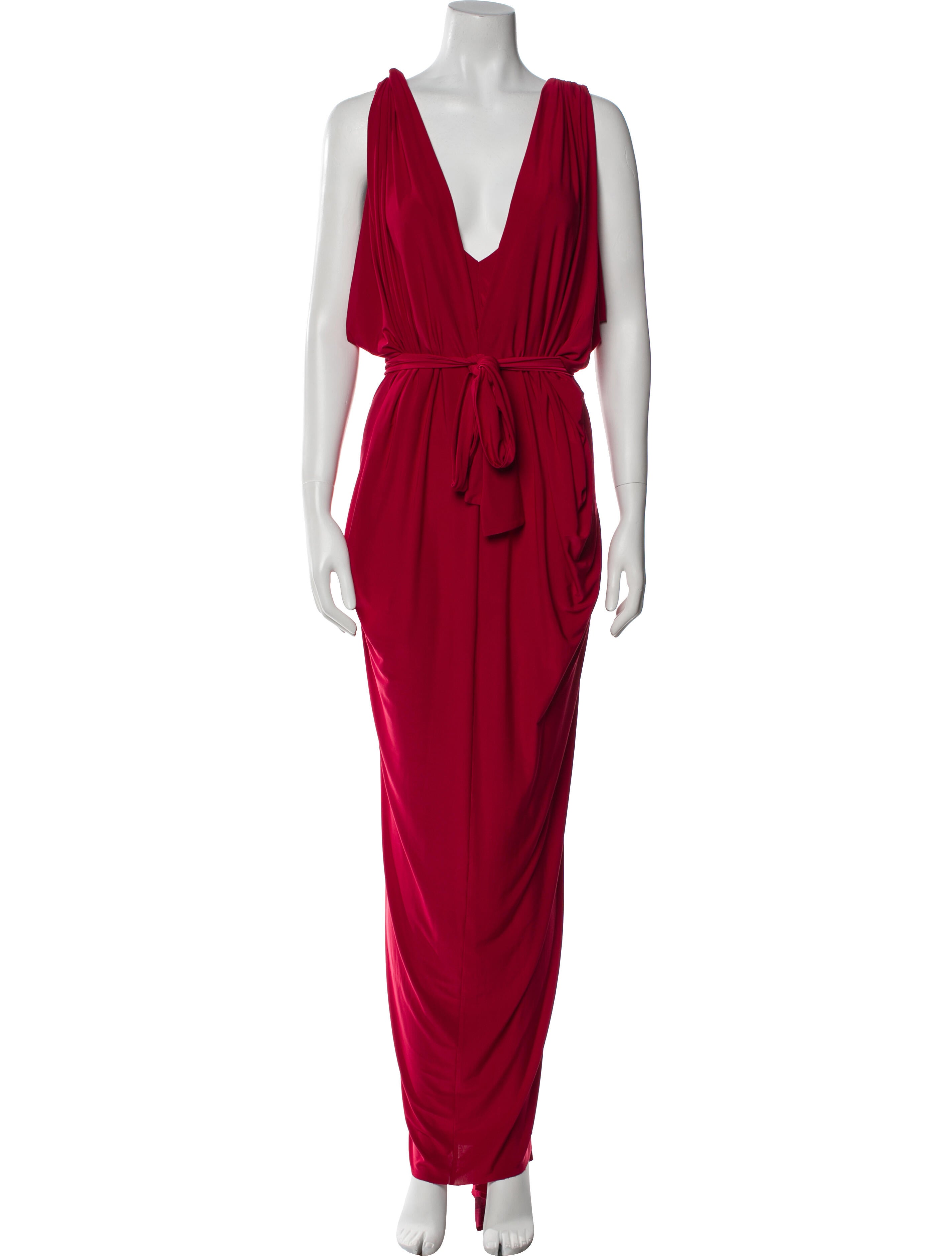 MISA Los Angeles V-Neck Midi Length Dress