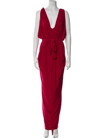 MISA Los Angeles V-Neck Midi Length Dress