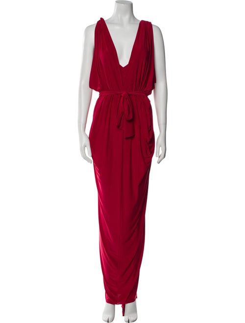 MISA Los Angeles V-Neck Midi Length Dress