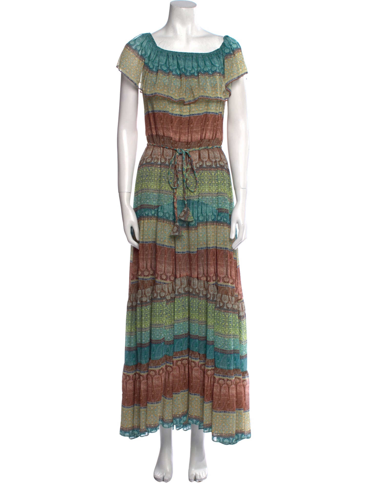 MISA Los Angeles Striped Long Dress