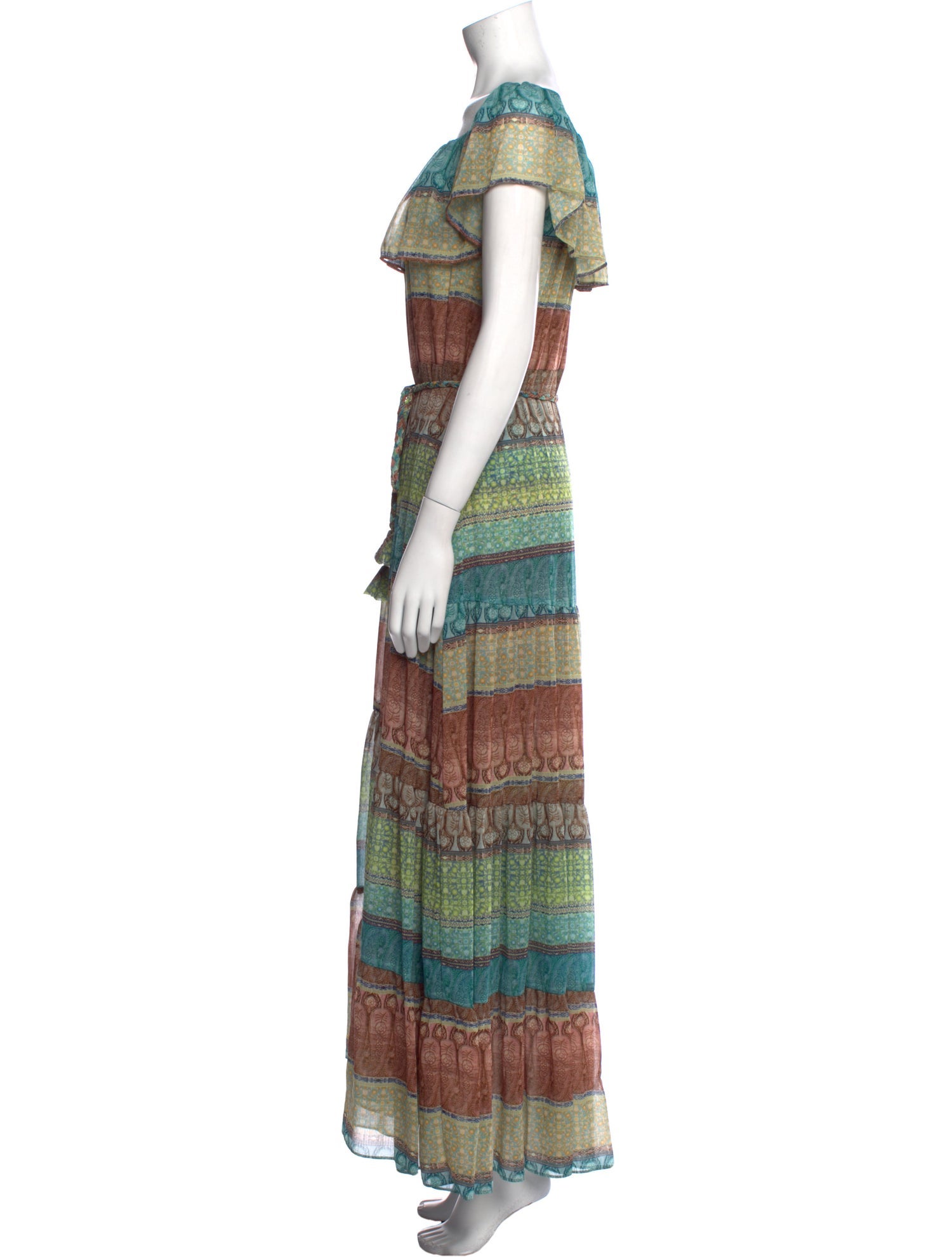 MISA Los Angeles Striped Long Dress