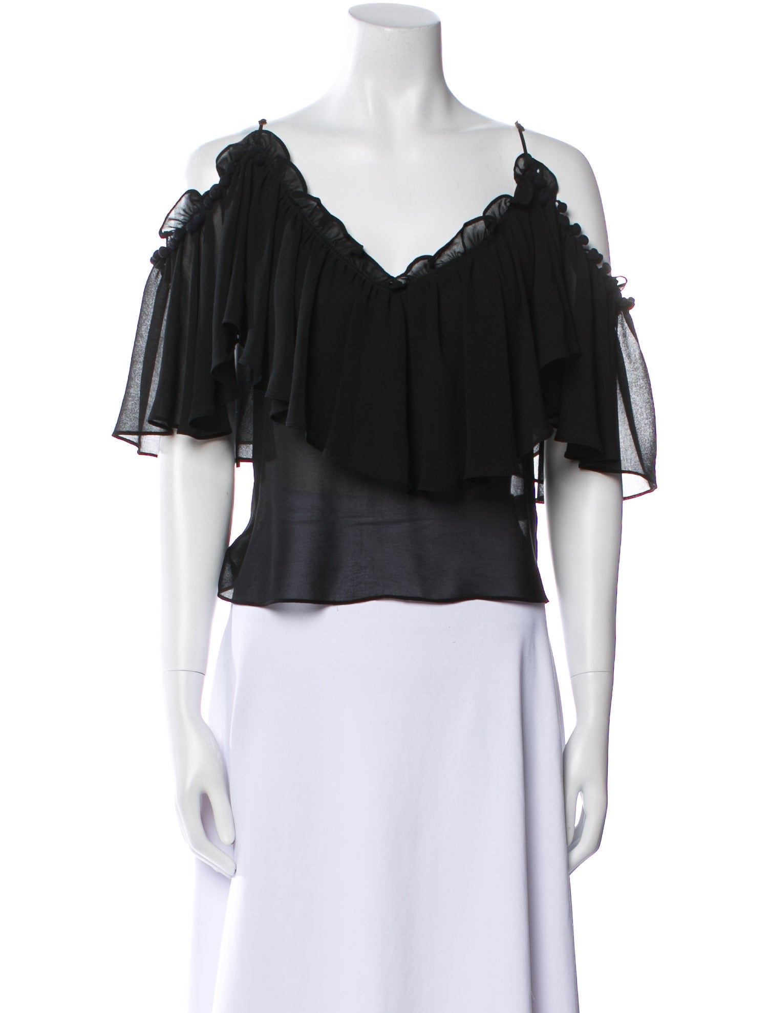 MISA Los Angeles V-Neck Short Sleeve Crop Top