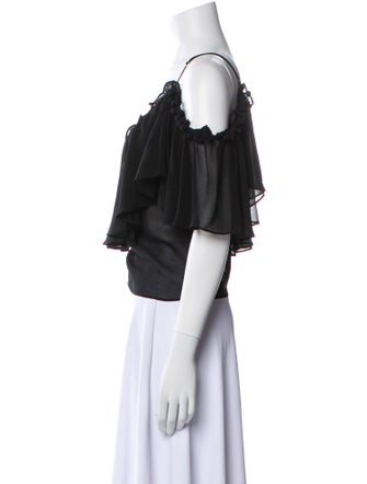 MISA Los Angeles V-Neck Short Sleeve Crop Top