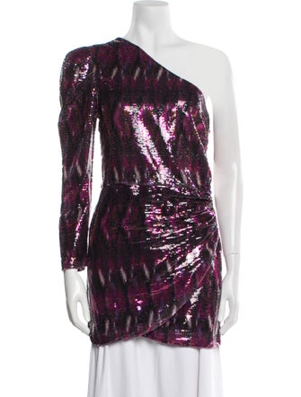 MISA Los Angeles Printed One-Shoulder Tunic