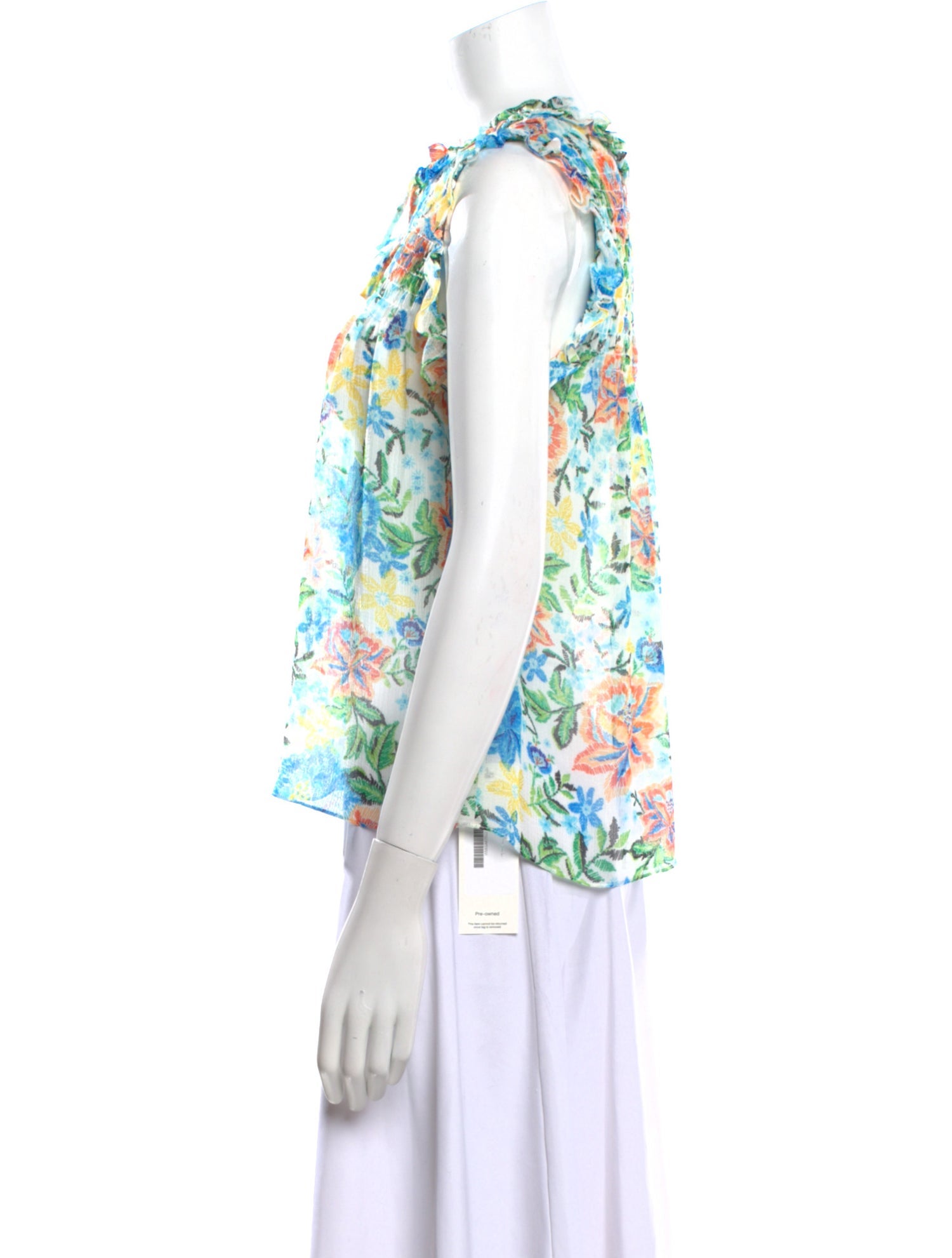 MISA Los Angeles Floral Print Crew Neck Blouse