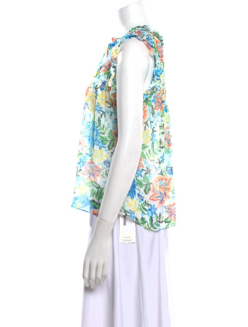 MISA Los Angeles Floral Print Crew Neck Blouse