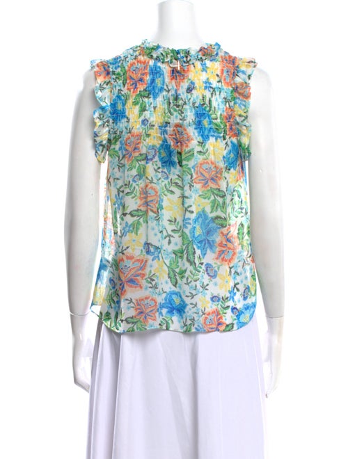 MISA Los Angeles Floral Print Crew Neck Blouse