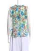 MISA Los Angeles Floral Print Crew Neck Blouse