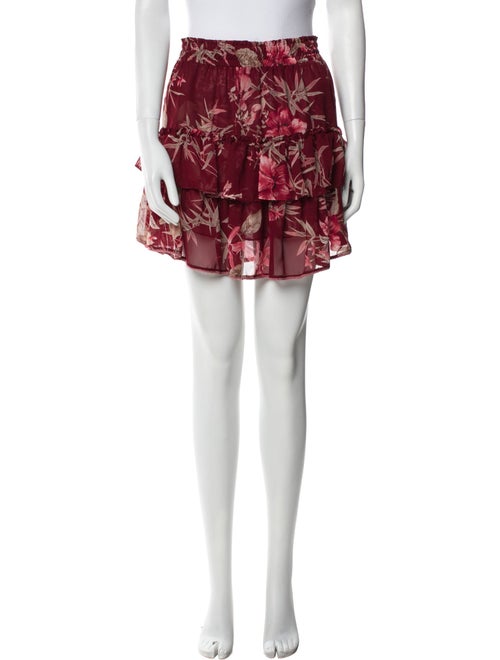 MISA Los Angeles Floral Print Mini Skirt
