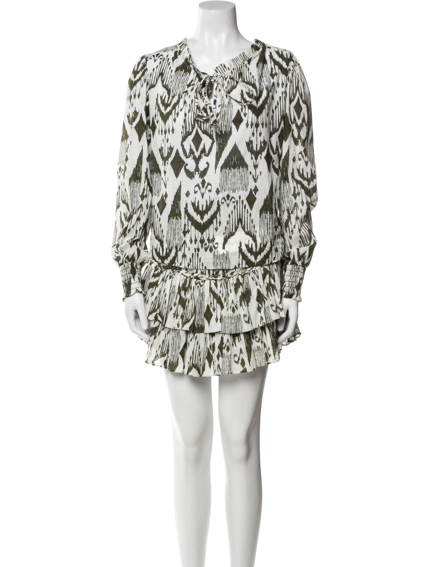 MISA Los Angeles Printed Ruffle Embellishment Skirt Set