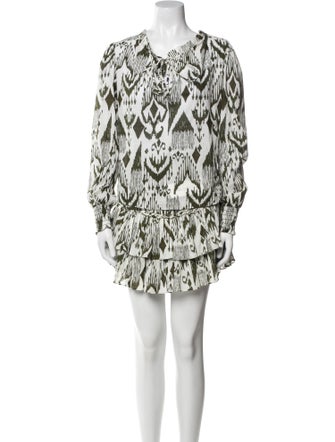 MISA Los Angeles Printed Ruffle Embellishment Skirt Set