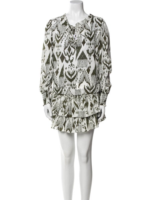 MISA Los Angeles Printed Ruffle Embellishment Skirt Set