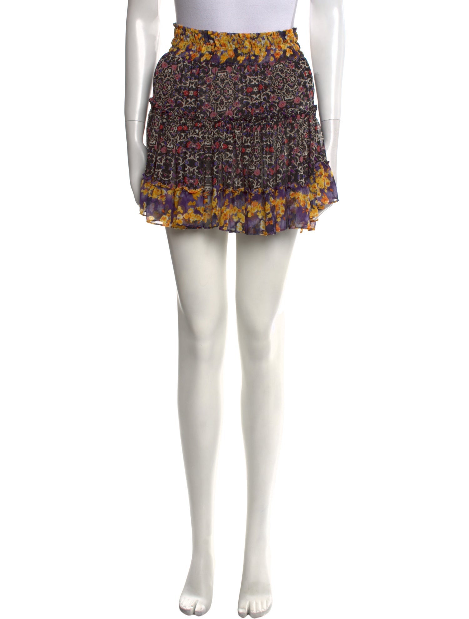 MISA Los Angeles Floral Print Mini Skirt