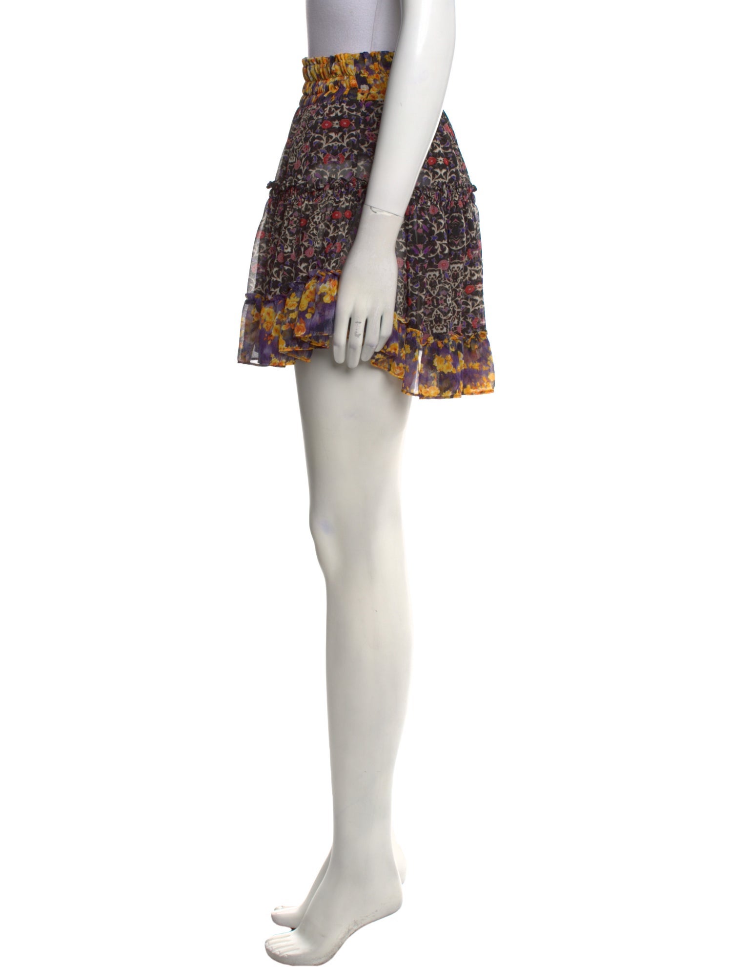 MISA Los Angeles Floral Print Mini Skirt