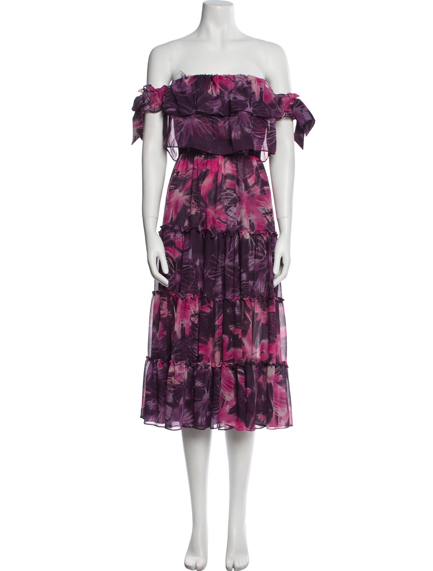 MISA Los Angeles Floral Print Midi Length Dress