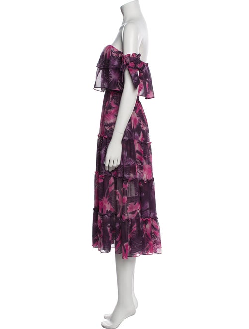 MISA Los Angeles Floral Print Midi Length Dress