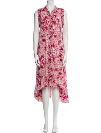 MISA Los Angeles Floral Print Midi Length Dress