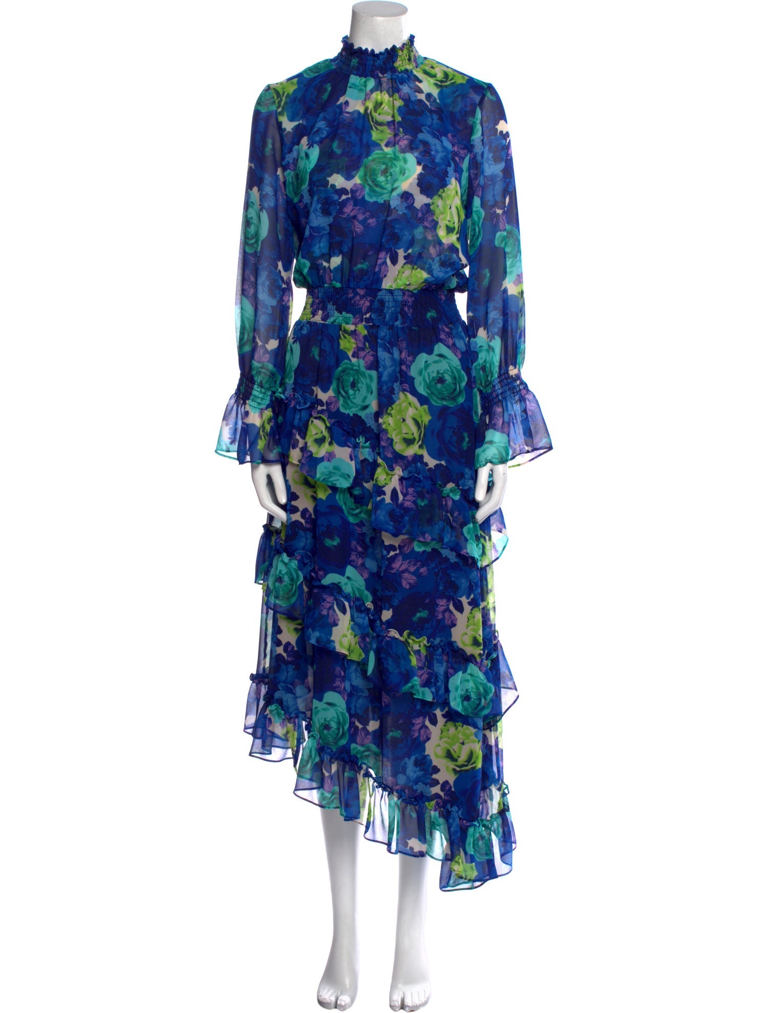 MISA Los Angeles Floral Print Midi Length Dress
