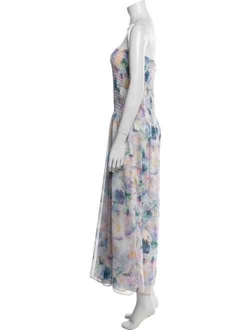 MISA Los Angeles Floral Print Strapless Jumpsuit