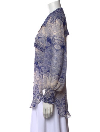 MISA Los Angeles Printed Long Sleeve Button-Up Top