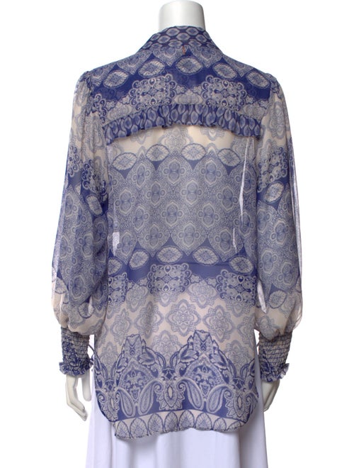 MISA Los Angeles Printed Long Sleeve Button-Up Top