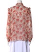 MISA Los Angeles Floral Print Mock Neck Blouse
